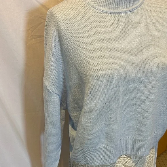 H&M Light Blue Mock Neck Sweater - Picture 3 of 8